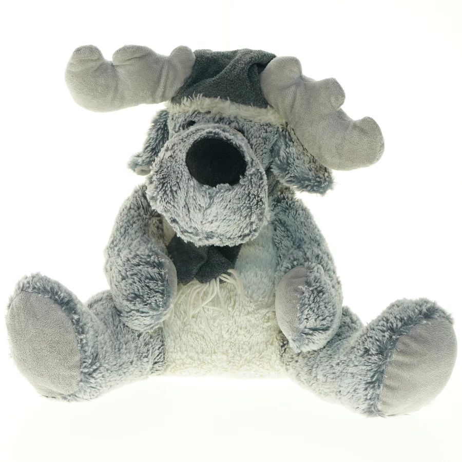 Tøjdyr elg med bamsehue (str. H. 38 cm)