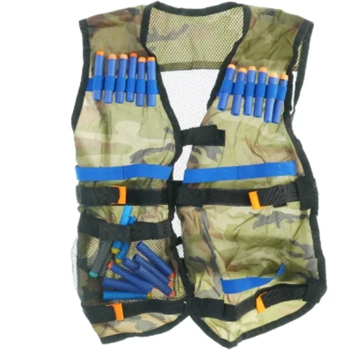 Kamuflage taktikvest med skumpatroner (str. 50 x. 35 cm)