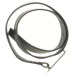 Læderbælte med metalspænde (str. 84,5 cm)