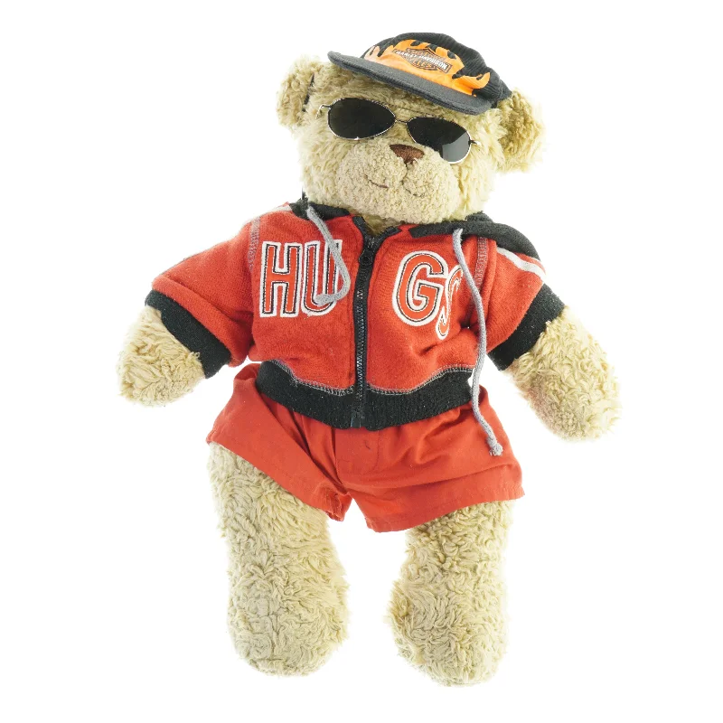 Tøjklædt bamse fra Build a Bear (str. H. 45 cm)