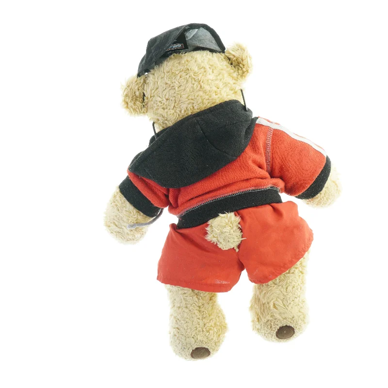 Tøjklædt bamse fra Build a Bear (str. H. 45 cm)