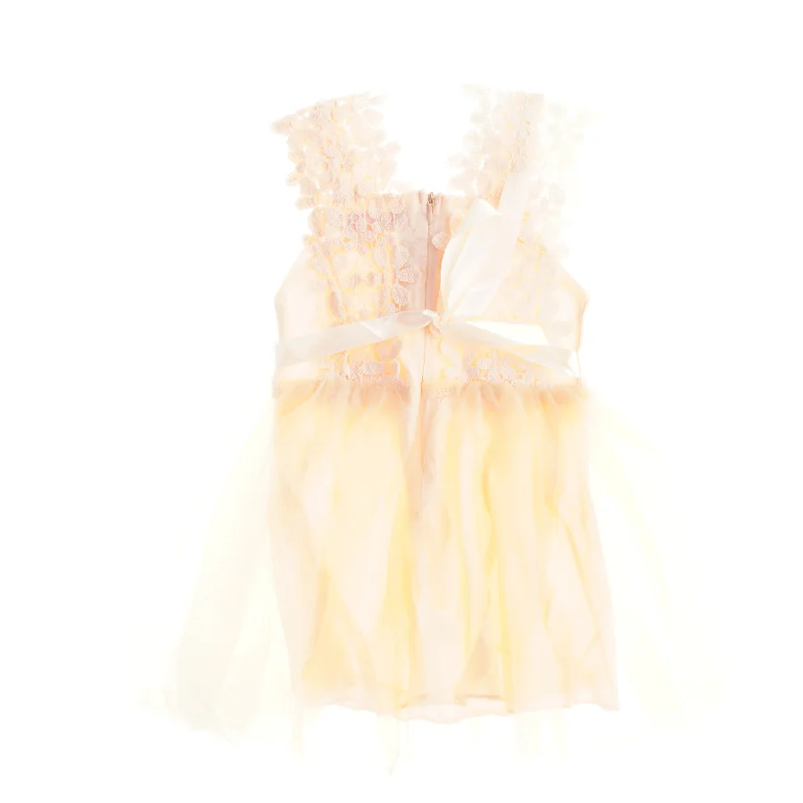 Kjole med blomster og blonder str. 2 år (49 x 23 cm)