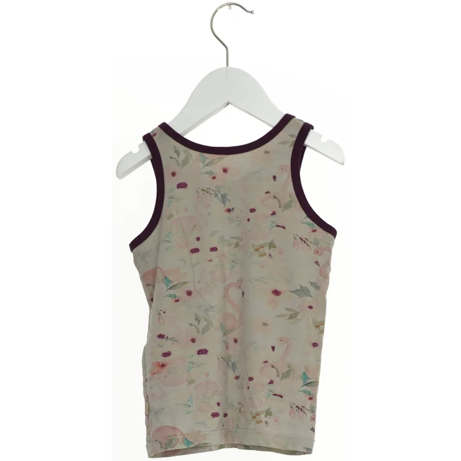 Børne top med blomster og flamingoer (str. 92)