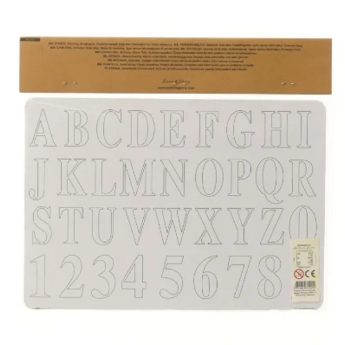 Bogstaver og tal stencil fra Søstrene Grene (str. 26,5x19 cm)