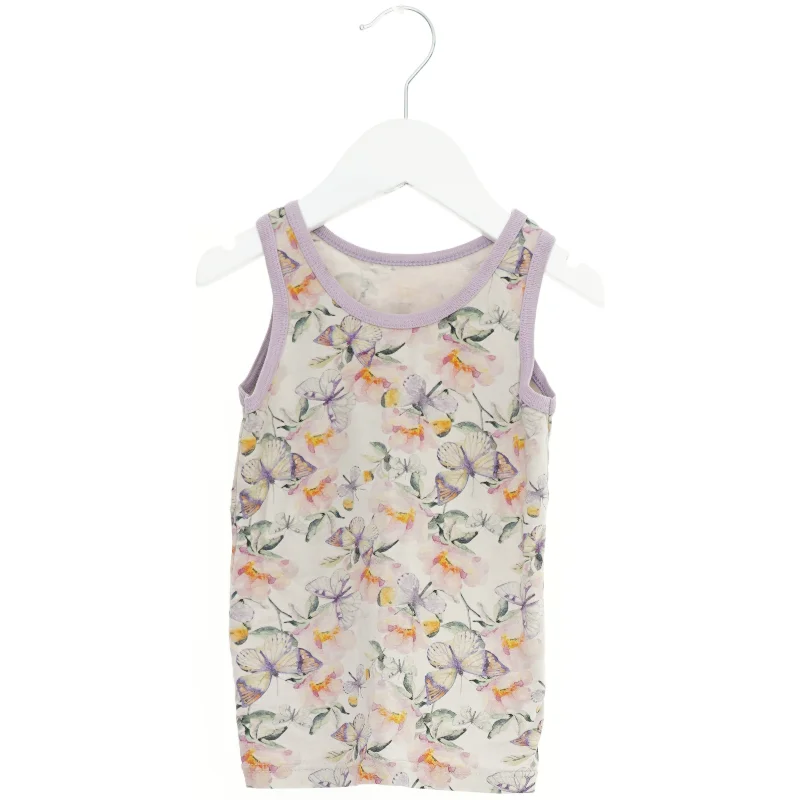 Ærmeløs bluse med sommerfugleprint (str. 92)