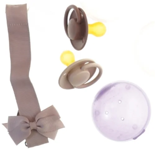 Sutter (ikke brugt) og sutteholder sæt fra Bibs (str. Baby)