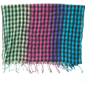 Tørklæde med tern(str. 160x54 cm) (str. 160x54 cm)