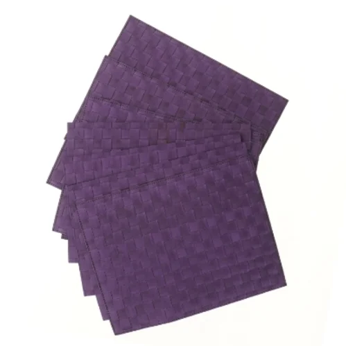 Sæt med 8 lilla dækkeservietter (str. 8 stk 40x31 cm)