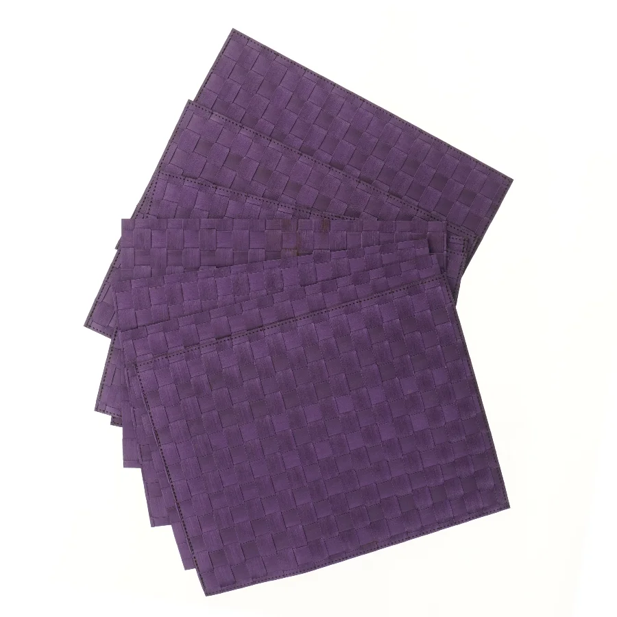 Sæt med 8 lilla dækkeservietter (str. 8 stk 40x31 cm)