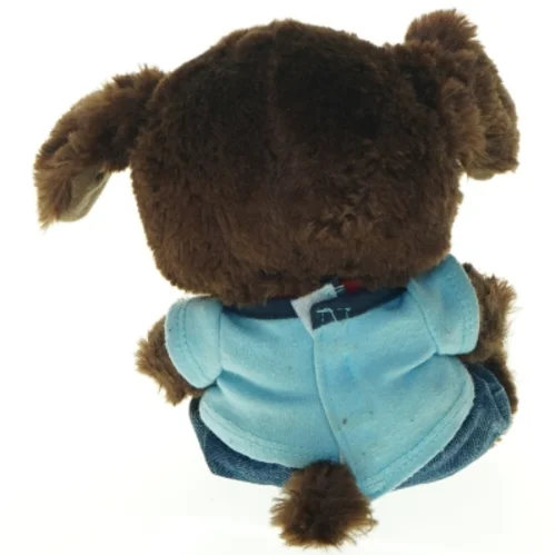 Tøjdyr hund med tøj (str. H. 18 cm)