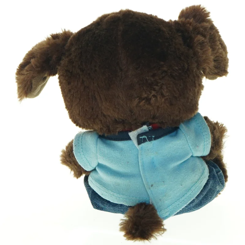 Tøjdyr hund med tøj (str. H. 18 cm)