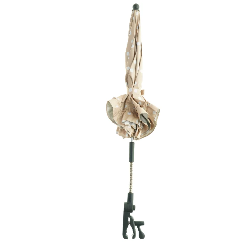 Beige barnevognsparasol med prikker fra BUDDY AND HOPE (str. Totallængde. 70 cm)