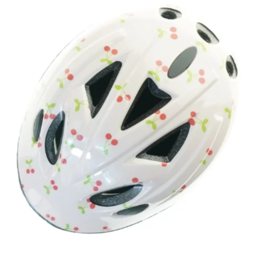 Børnecykelhjelm med kirsebærmotiv (str. 47 til 53 cm)