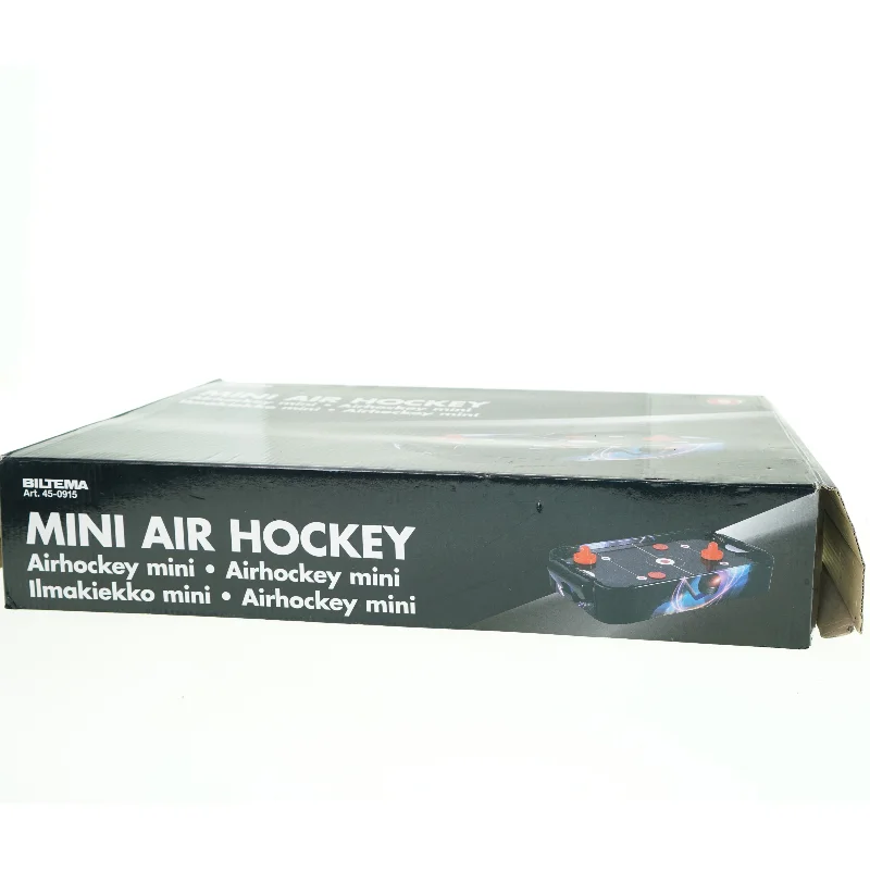 Mini air hockey fra Biltema (str. 52 x 32 x 10 cm)