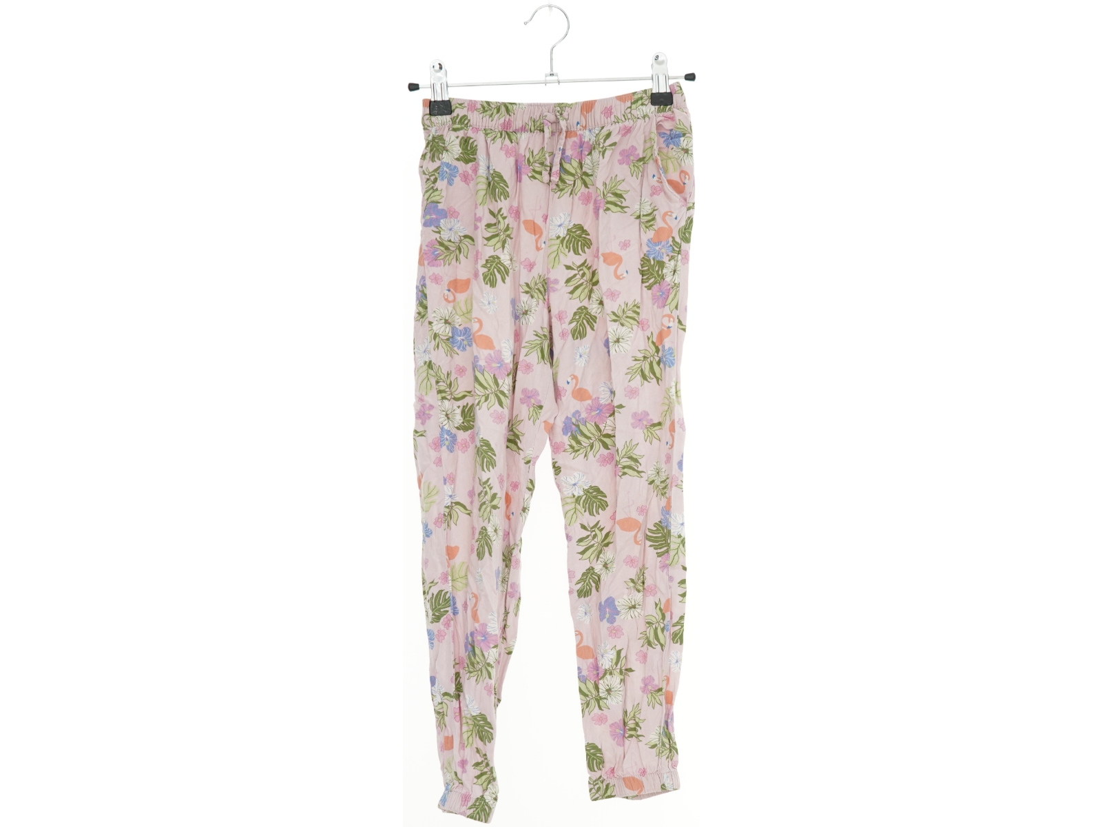 Bukser med flamingo og blomster mønster fra H&M (str. 140)