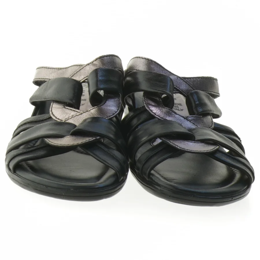 Ny Sort hæl sandal, størrelse 36 fra Ariva (str. 36 )