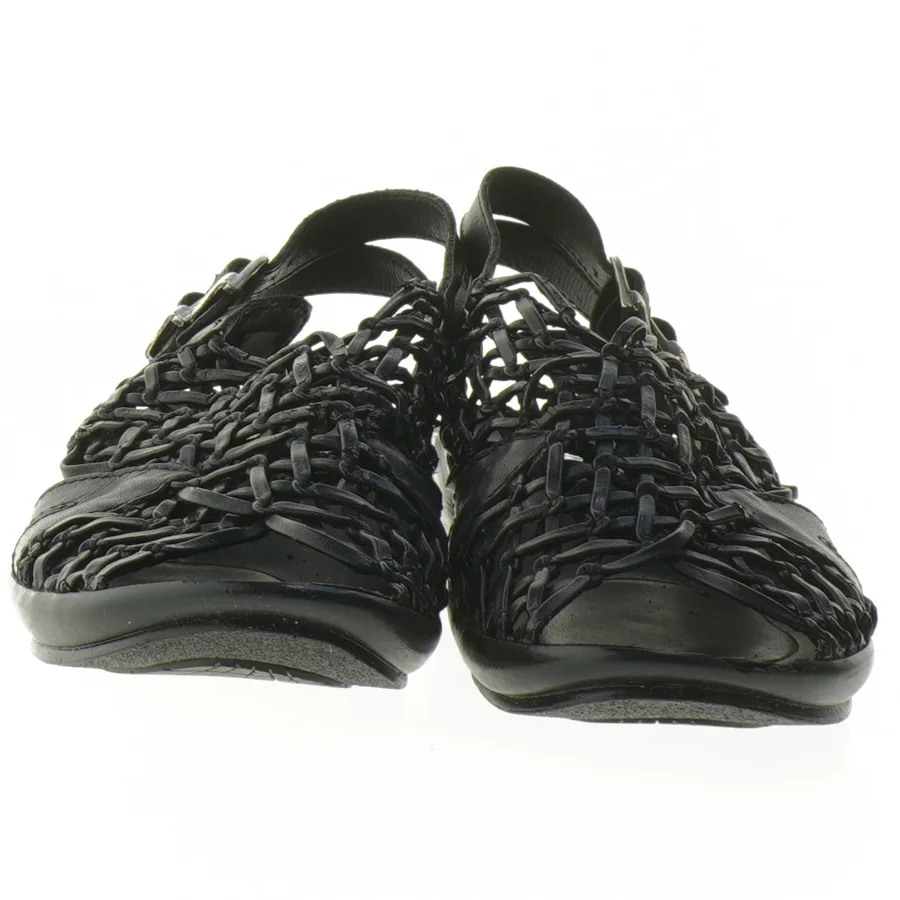 Sorte sandaler med flettet design fra Ariva (str. 35 )