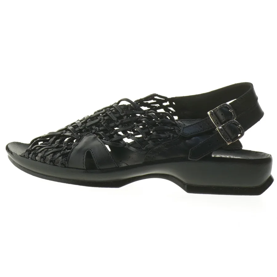 Sorte sandaler med flettet design fra Ariva (str. 35 )