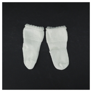 Hvide babystrømper fra Minisokker (str. Fod 7 cm)