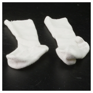 Hvide babysokker fra Lange Ministrømper (str. Fod 7 cm)