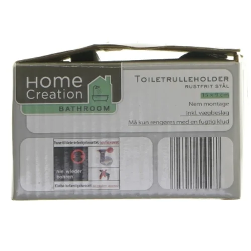 Toiletrulleholder i rustfrit stål fra Home Creation (str. 15x9 cm)