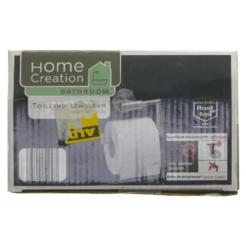 Toiletrulleholder i rustfrit stål fra Home Creation (str. 15x9 cm)