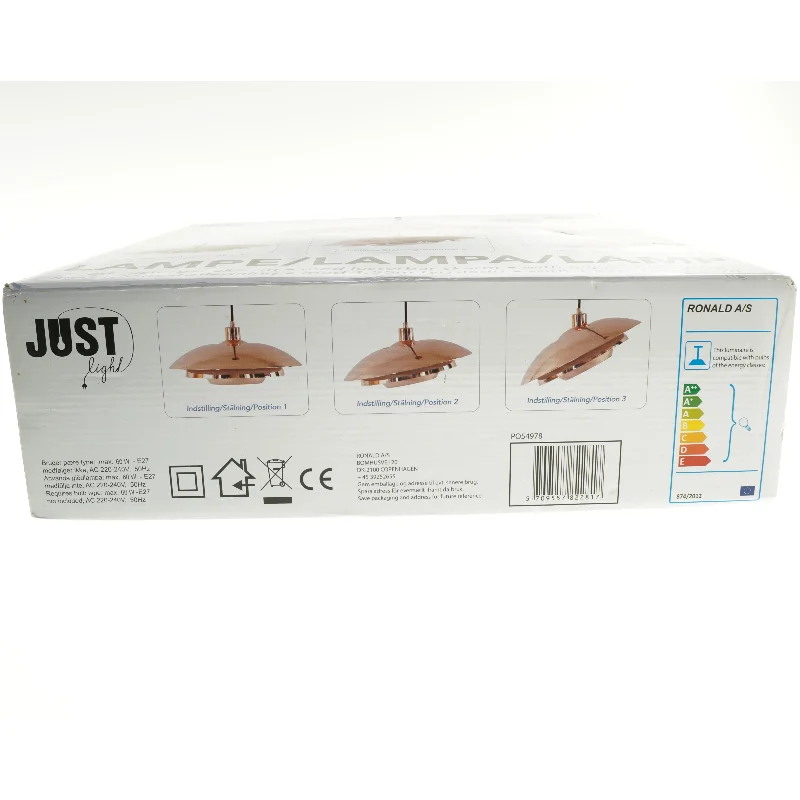 Kobberfarvet pendellampe fra Just Light (str. Ø 41 cm)