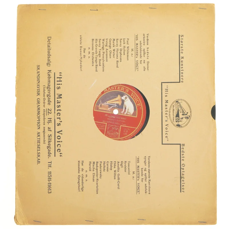 Gammel Grammofonplade (str. 33 x 29 cm)