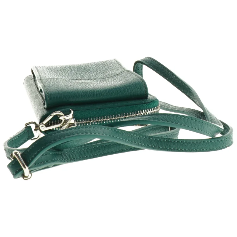 Grøn telefonpung med rem (str. 20 x 12 cm)