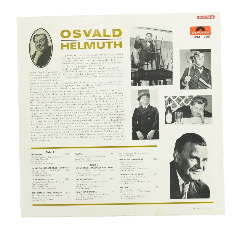 Osvald Helmuth vinylplade (str. 31 x 31 cm)