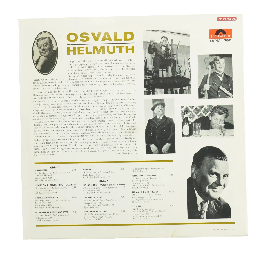 Osvald Helmuth vinylplade (str. 31 x 31 cm)