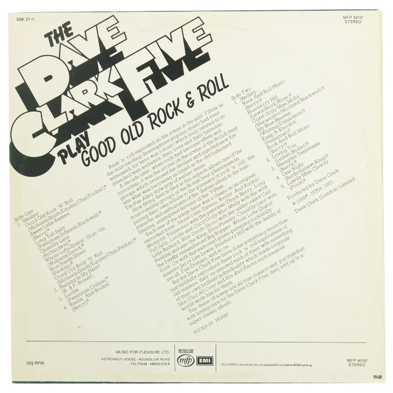 Vinylplade af The Dave Clark Five (str. 31 x 31 cm)