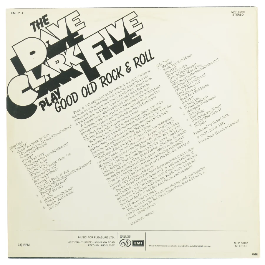 Vinylplade af The Dave Clark Five (str. 31 x 31 cm)