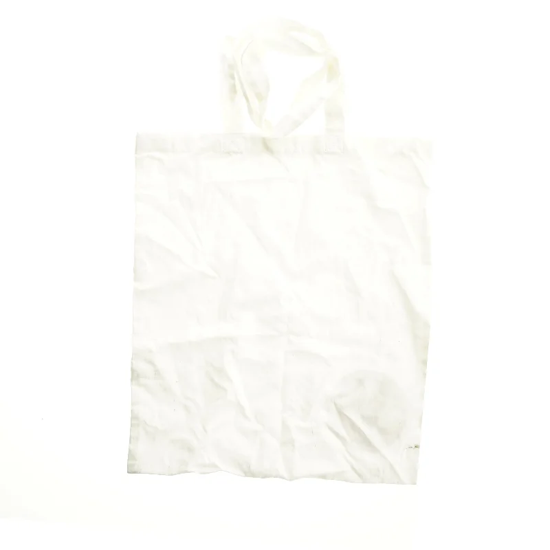 Hvid stofpose med print (str. 37x42 cm)