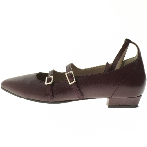 Roccamore, Dea Burgundy, bordeaux ballerina med dobbeltrem (str. 36 )