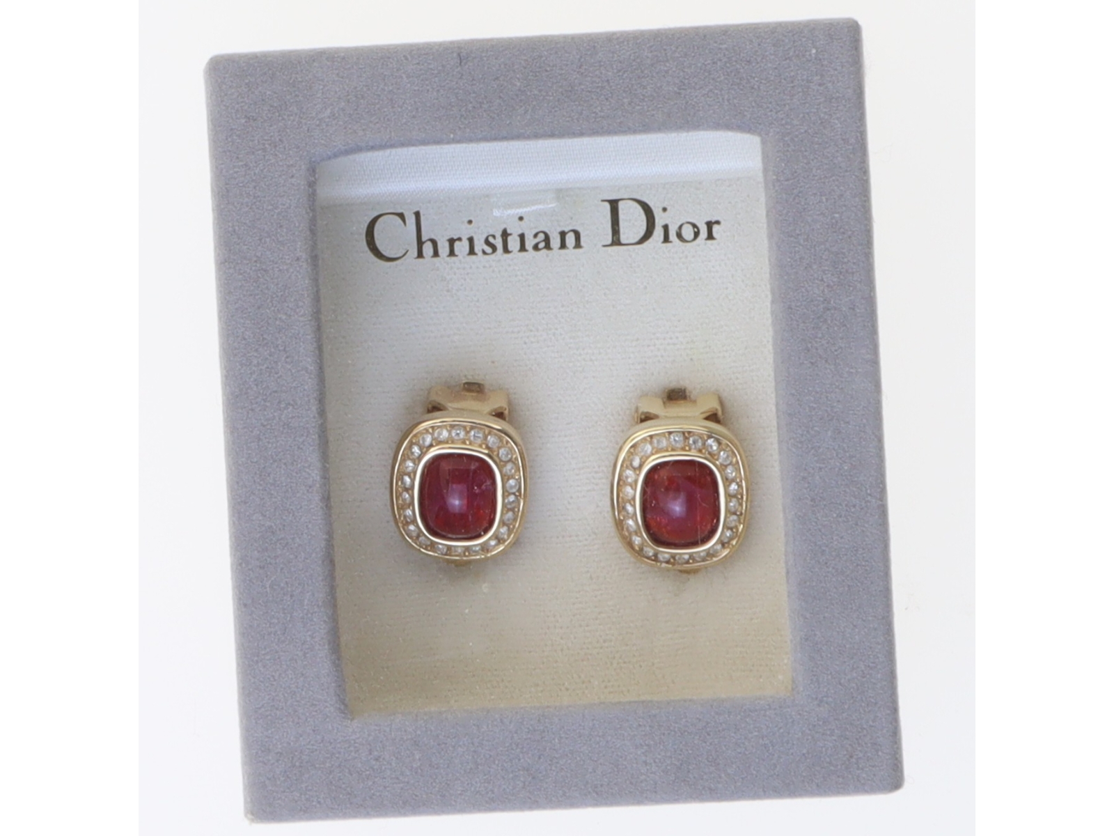 Designer øreclips fra Christian Dior (str. 1,8x1,7 cm)