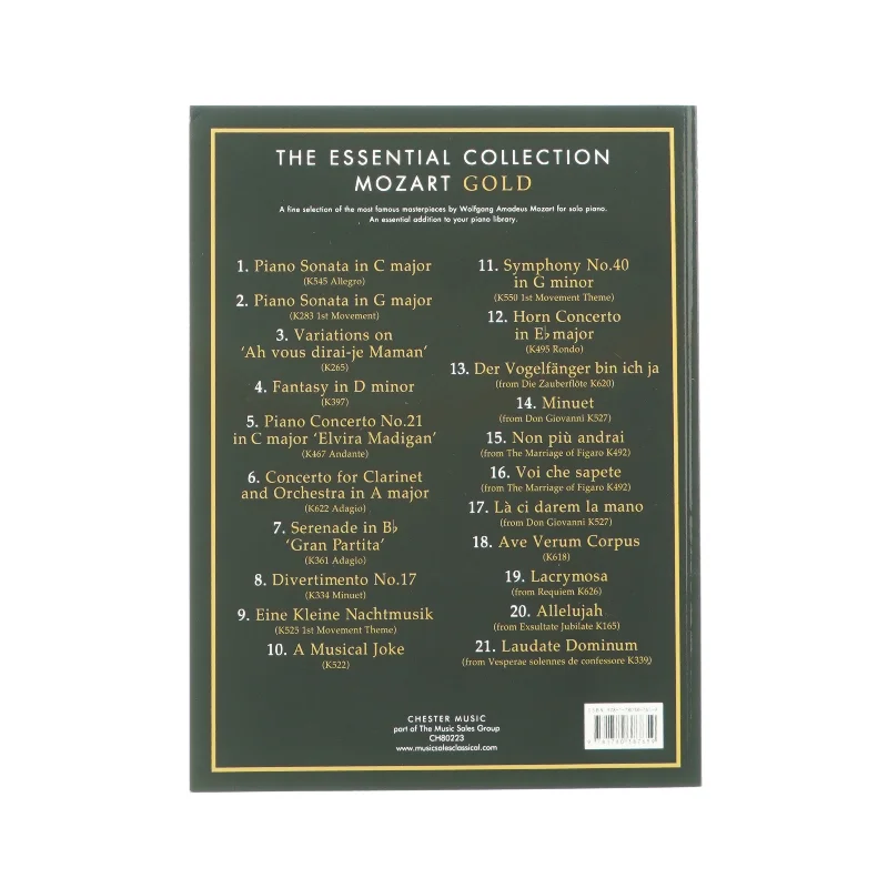 The Essential collection Mozart Gold Nodebog 