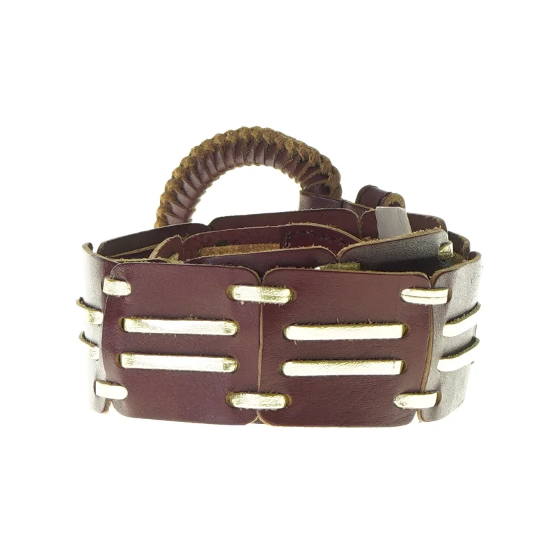 Bælte i brun og guld