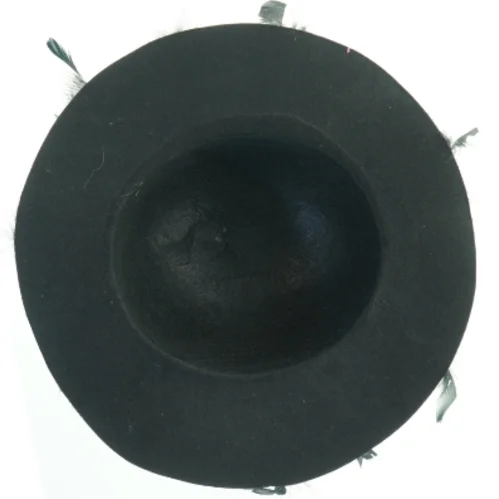 Sort hat med fjer og palietter (str. 33 cm)