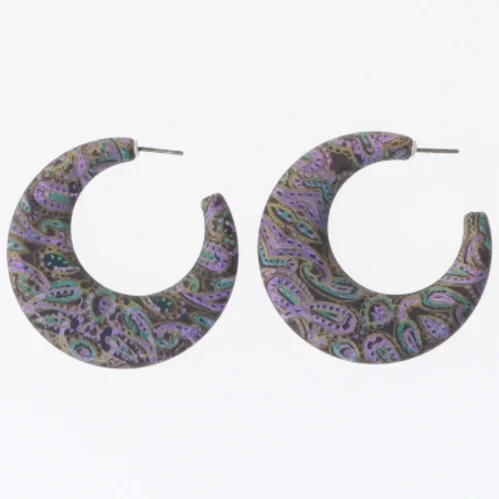 Mønstrede øreringe i retrostil (str. Ø. 4,5 cm)