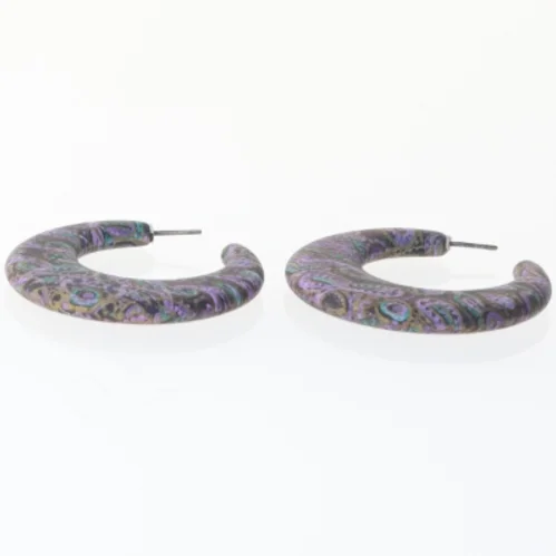 Mønstrede øreringe i retrostil (str. Ø. 4,5 cm)