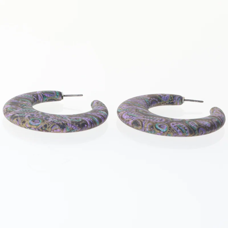 Mønstrede øreringe i retrostil (str. Ø. 4,5 cm)