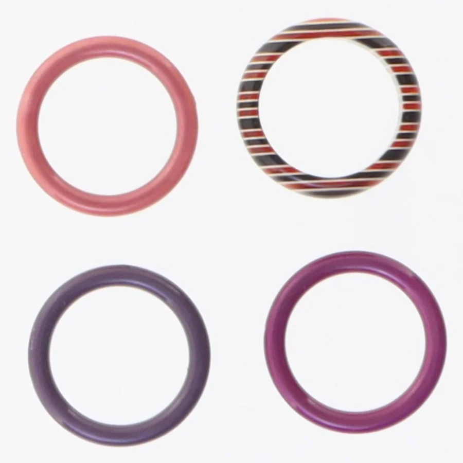 Sæt med akrylfingerringe (str. 47 mm)