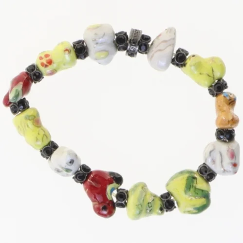 Glasperlearmbånd med 12 kinesiske stjernetegn (str. Ø 6 cm)