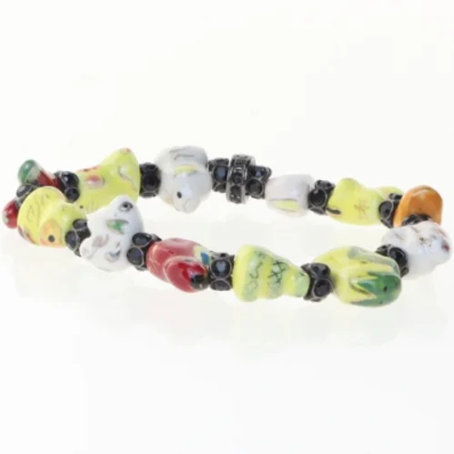 Glasperlearmbånd med 12 kinesiske stjernetegn (str. Ø 6 cm)