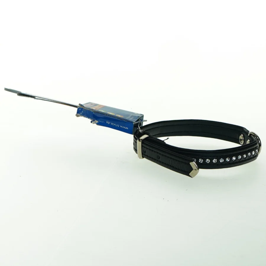 Hundehalsbånd med strass sten fra Trixie (str. 25-29 cm x 11 mm)