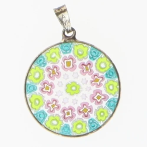Millefiori-halskædevedhæng (str. Ø. 2,5 cm)