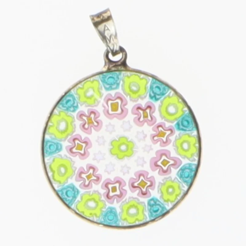 Millefiori-halskædevedhæng (str. Ø. 2,5 cm)