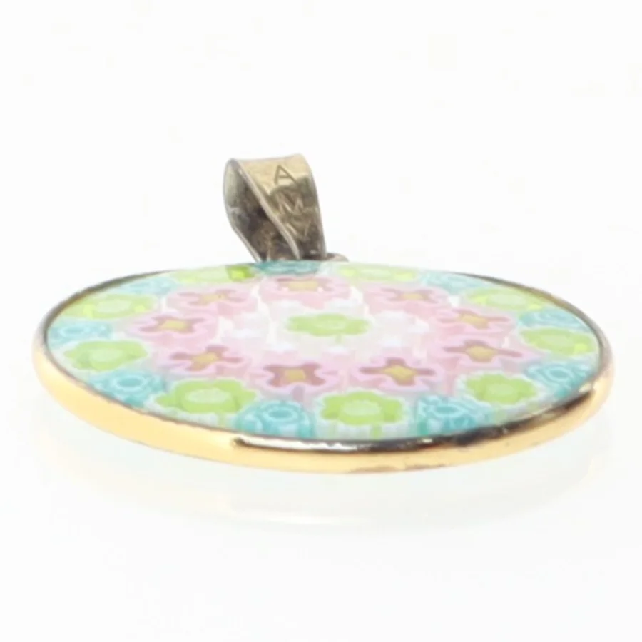 Millefiori-halskædevedhæng (str. Ø. 2,5 cm)