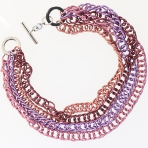 Flerfarvet halskæde (str. 25 & 51 cm)